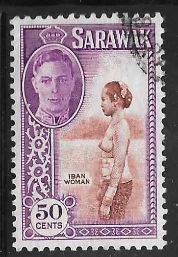 Sarawak 191: 50c Iban woman, used, F-VF