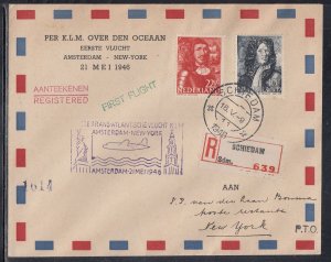 Netherlands FFC - May 21, 1946 Amsterdam to New York, USA