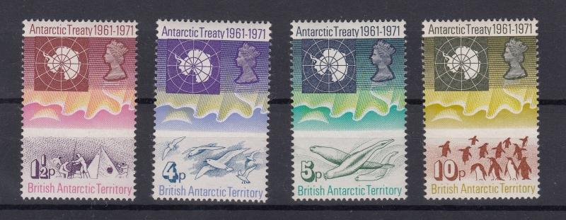 British Antarctic Territory 1971 Antarctic Treaty Set SG38/41 MNH X8776