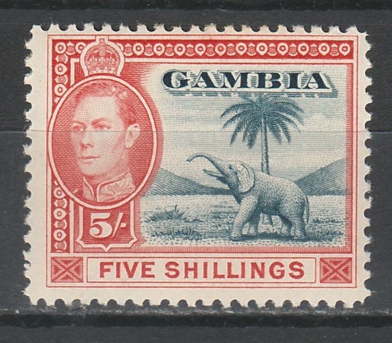 GAMBIA 1938 KGVI ELEPHANT 5/-