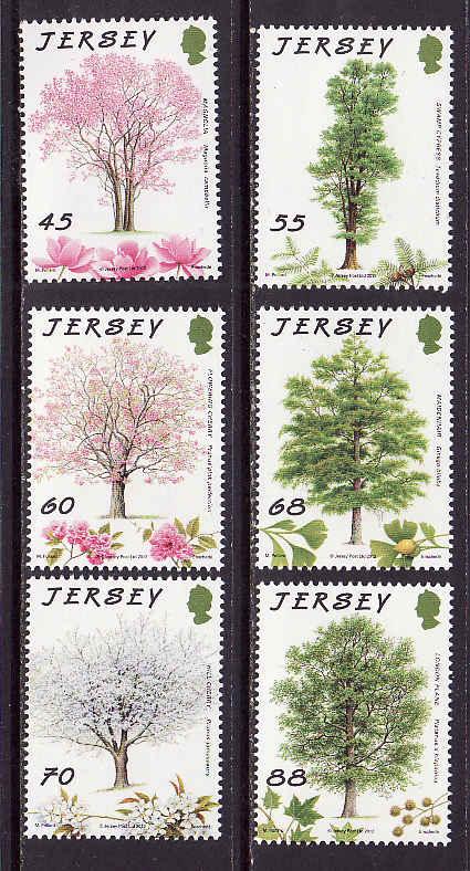 Jersey-Sc#1595-1600-unused NH set-Trees-2012-