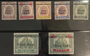 Malaya-Perak 1900, SC 62-68, LH Very Fine Set