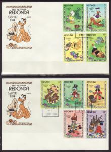 Antigua Redonda Disney's,Easter 1984  S/3 U/A FDC