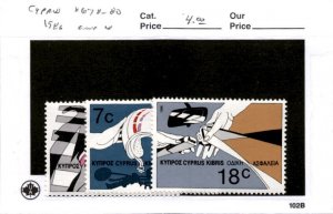 Cyprus, Postage Stamp, #678-680 Mint NH, 1986 Road Safety (AB)