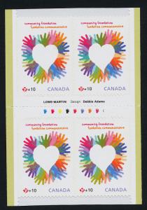 Canada B19 Gutter Pair Block MNH Community Foundation, Heart, Medicine