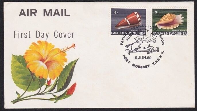 PAPUA NEW GUINEA 1969 cover PM Agricultural Show - Show Jumping pmk........B3858