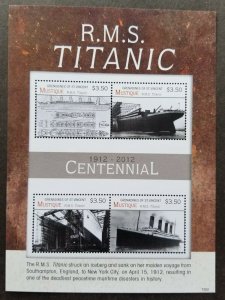 St. Vincent 100 Years Of Titanic 2012 Sinking Ship Transport (sheetlet) MNH
