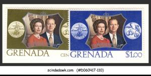 GRENADA - 1972 25th ROYAL WEDDING ANNIVERSARY QEII - 2V-  MINT NH