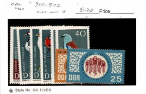 Germany - DDR, Postage Stamp, #915-922 Mint LH, 1967 Birds (AC)