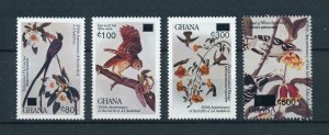 [103044] Ghana 1989 Birds vögel oiseaux With overprint MNH