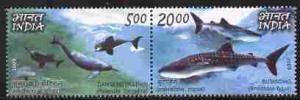 India 2009 Sharks & Dolphins perf set of 2 in se-tena...