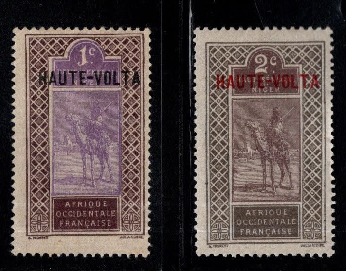 Upper Volta Scott 1-2 MH* stamps.