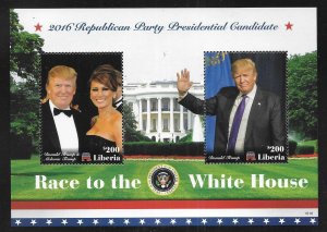 Liberia 3156, 3159 Trump mini sheets, s.s. MNH