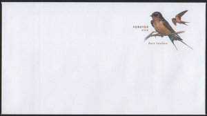 SC#U696 (Forever) Barn Swallow Envelope: Size 6¾ (2017) Unused
