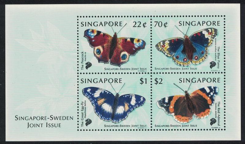 Singapore Butterflies MS Joint Issue with Sweden SG#MS1003