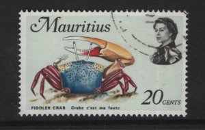 Mauritius  #345  used   1969  marine life  20c