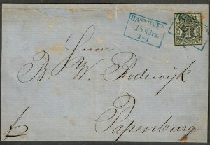 Hanover 1856,Sc.#11 used on cover