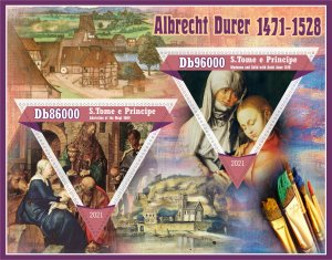 Stamps. Art, painting, Albrecht Durer 2021 8 sheets perforated ** MNH