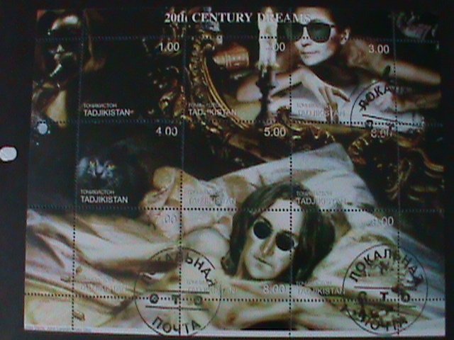 ​TAJIKISTAN- 2000--20TH CENTURY DREAMS-THE BEST MOVIE STARS- CTO NH SHEET-VF