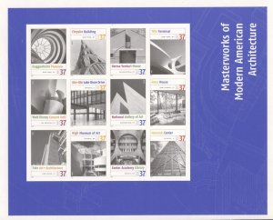 US Scott #3910, 37c Masters of Modern American Architecture, Sheet of 10 MNH