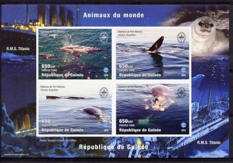 Guinea '98 Whales/R.M.S.Titanic Shlt (4) Imperf.Yvert 1364/7