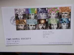 2010 The Royal Society Set on First Day Cover Tallents House, Edinburgh SHS