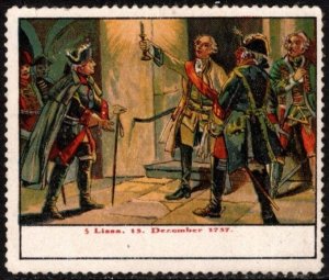 Vintage Germany Poster Stamp The Battle of Leuthen 15 December 1757