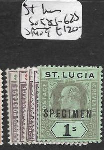 ST LUCIA  (P1010B) KE SG 58S-62S  SPECIMEN  MOG