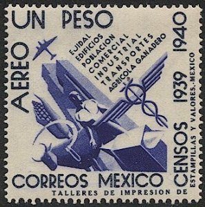 MEXICO 1939 Sc C102  1p Mint LH  VF  - Transportation