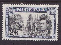 Nigeria-Sc#63a- id11-unused og NH 2sh6p KGVI-perf 13.5-1942-any rainbow coloring