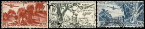 French Equatorial Africa #C31-C33  Used - Plane Over Jungle Scenes (1946)