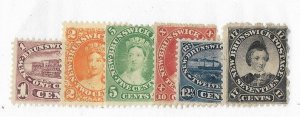 New Brunswick  (Canada) Sc 6 -11 complete set of cents issues OG FVF
