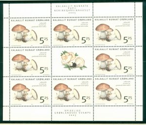 GREENLAND 446a MNH SHEET OF 8 PLUS LABEL CV $17.00 BIN $9.50