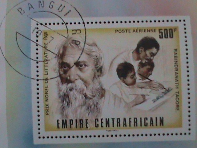 EMPIRE CENTRAFRICAIN 1977-NOBEL PRIZE WINNER CTO S/S FANCY CANCEL VERY FINE