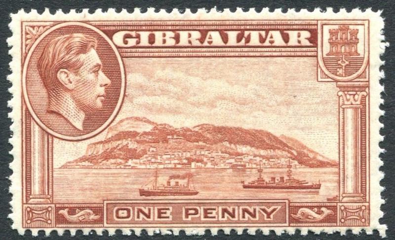 GIBRALTAR-1938-51 1d Yellow-Brown Perf 14 Sg 122 UNMOUNTED MINT V25066