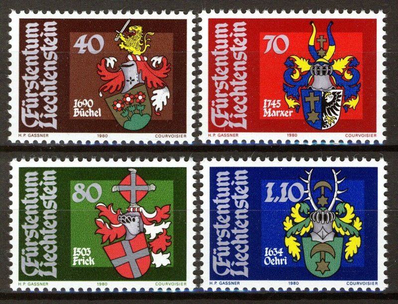 Liechtenstein 1980, Coat of arms set (I) VF MNH, Mi 743-46 cat 5€