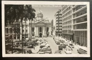 1963 Cali Colombia RPPC postcard Cover To France Caicedo Park & St Peter Temple