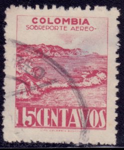 Colombia, 1945, Airmail, Landscape, 15c, sc#C136, used**