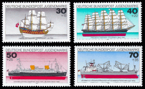 Germany, FRG 1977 Sc B542-45 ** Ships