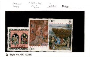 Ireland, Postage Stamp, #703-705 Used, 1987 Christmas (AC)