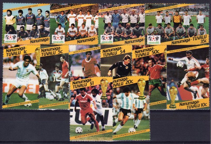 Tuvalu Nanumaga 1986 Sc#57/68 World Cup 1986 Mexico-Maradona Set (12) MNH