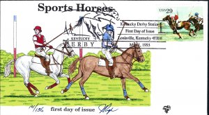 Pugh Designed/Painted Polo Sport Horses FDC.. 130 of 136 created!