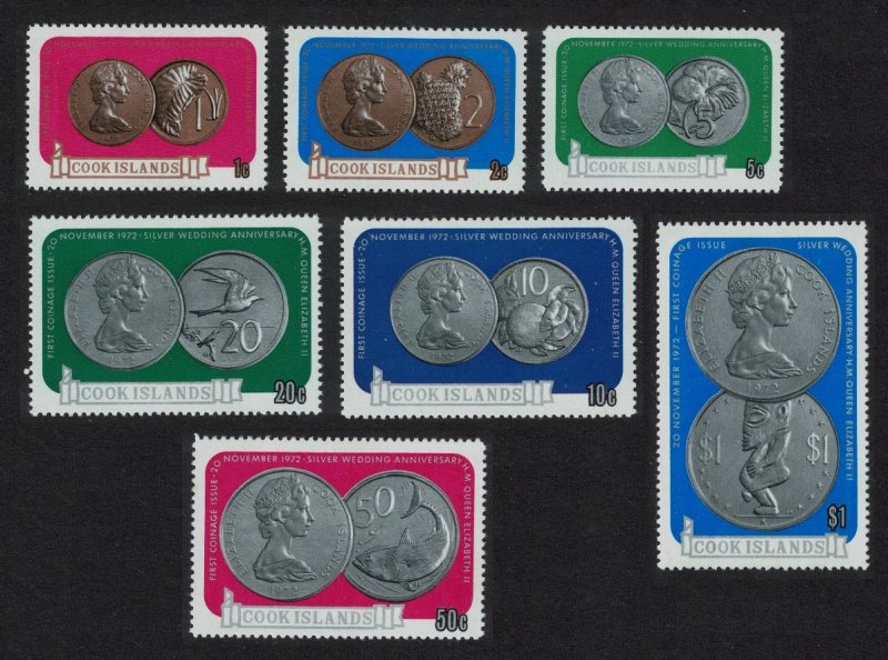 SALE Cook Is. Silver Wedding Coinage 7v Def 1973 Def SC#339-345 SG#417-23