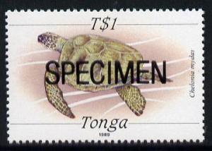 Tonga 1988 Marine Life (Turtle) T$1 value opt'd SPECIMEN,...