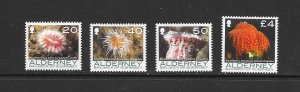 ALDERNEY #303-6  MARINE LIFE  MNH