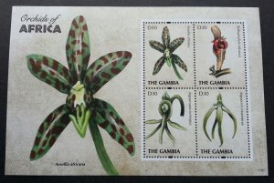 *FREE SHIP Gambia Orchids Of Africa 2011 Flower Plant Flora (ms) MNH