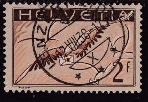 Switzerland 1930 Airmail 2f nice Lenzer CDS  VF/Used/(o)