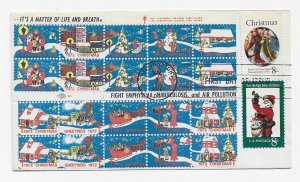 US 1471 & 1472 8c Christmas Issue Mary & Santa on FDC Seals as Cachet ECV $20.00