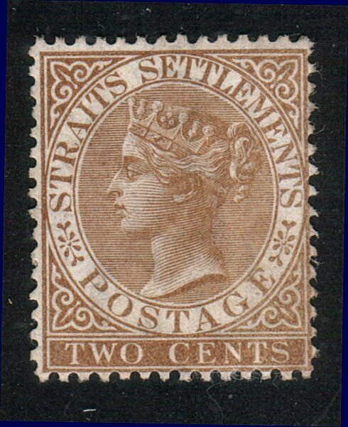 MALAYA STRAITS SETTLEMENTS 1867 QV 2c wmk CC mint no gum...................12970