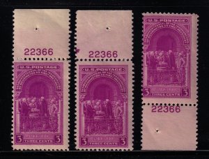 1939 Washington Inauguration Sc 854 MNH matched set plate number 22366 (M